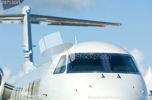 Image of White corporate jet