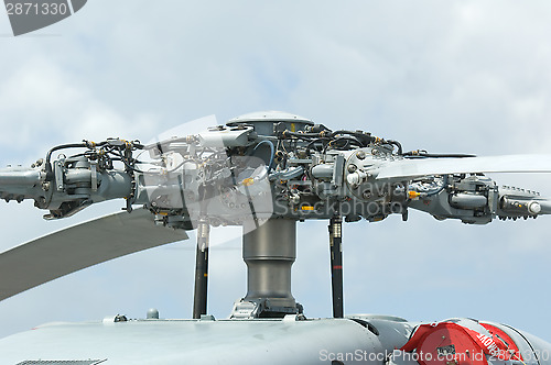 Image of Rotor head of military helicopter