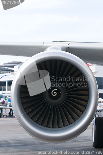 Image of Engine of passenger airplane