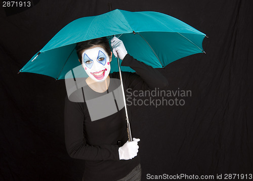 Image of Clown with Umbrella