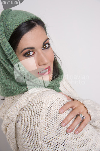 Image of Beautiful Portrait Simple Elegant American Woman