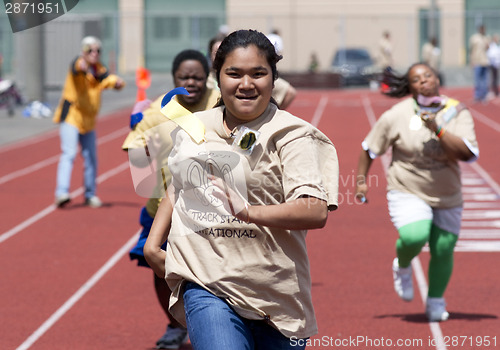 Image of Special Needs Students Run Clover Park School District Track Inv