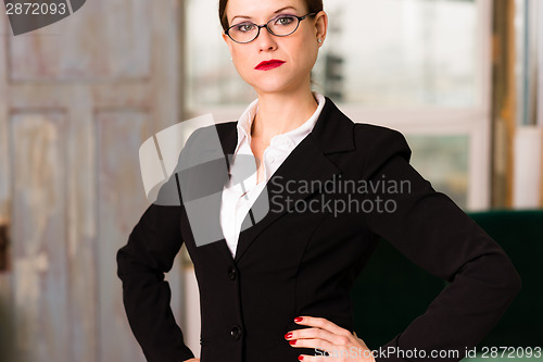 Image of Attractive Brunette Female Business Woman CEO Office Workplace W