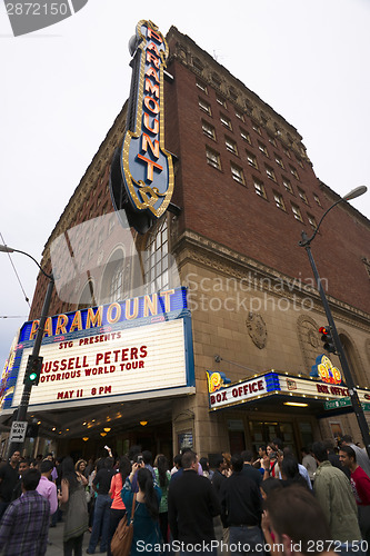 Image of Crowd Gathered Entering Show Paramount Theater Seattle Russell P