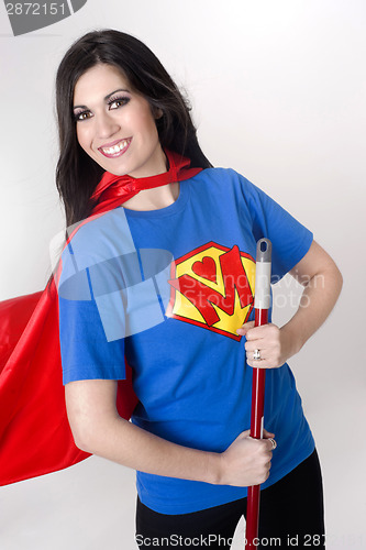 Image of Super Mom Sweep up Dirt Superhero Mother