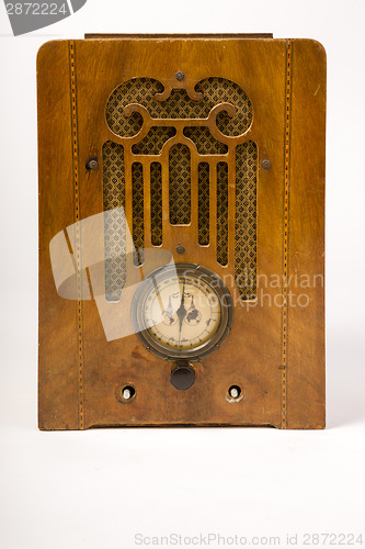 Image of Dirty Old Antique Wood Console Vintage Radio Missing Knobs