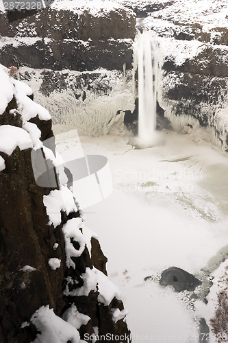 Image of Palouse River Falls Frozen Water Wilderness Waterfall Winter Fre