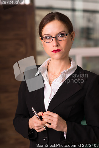 Image of Attractive Brunette Female Business Woman CEO Office Workplace W