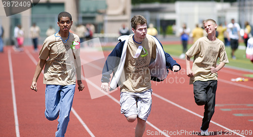 Image of Special Needs Students Run Clover Park School District Track Inv