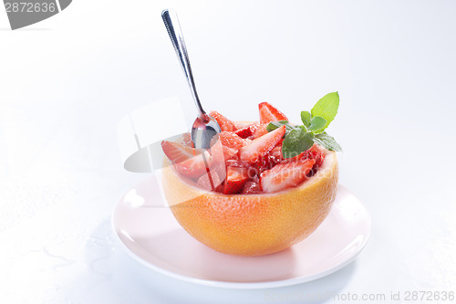 Image of Fruit salad with strawberry and grapefruit