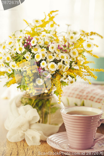 Image of Tea for two and summer flowers