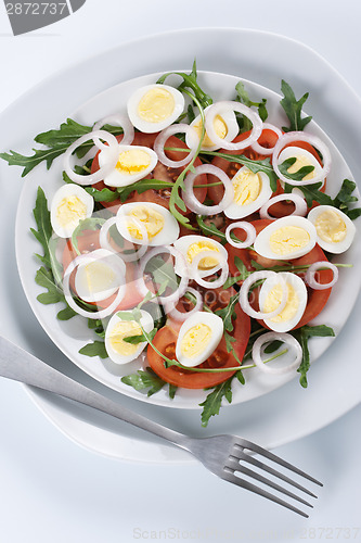 Image of Healthy salad with eggs