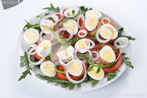 Image of Healthy salad with eggs