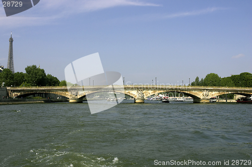 Image of Pont des invalides Bridge over the river seine paris france