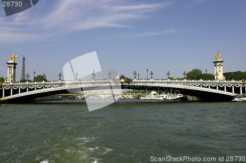 Image of Pont alexandre III bridge over the river seine paris france