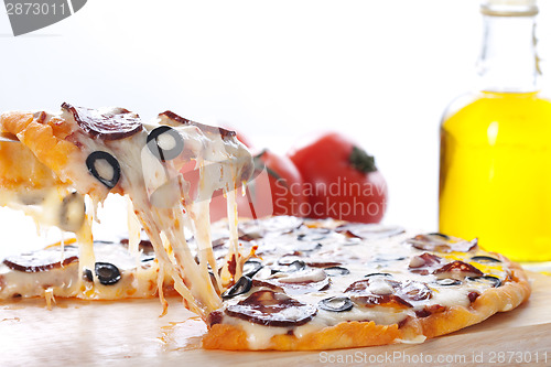 Image of Pizza with melted cheese
