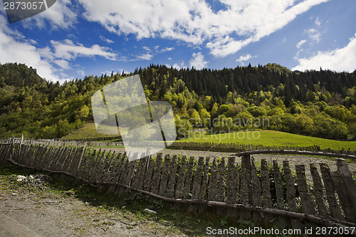 Image of Fence on a mountain pasture