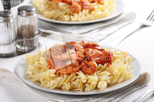 Image of Pasta with tomato and shrimps