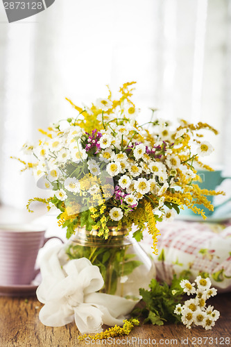 Image of Tea and wildflowers