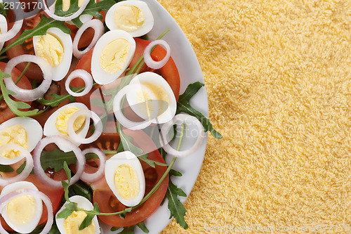 Image of Healthy salad with eggs