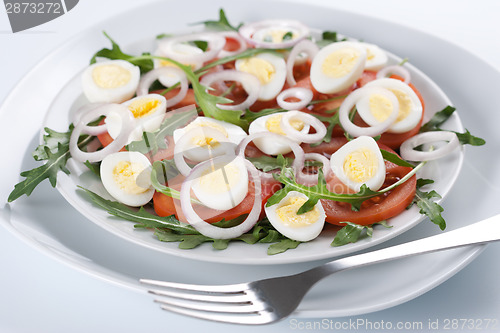 Image of Healthy salad with eggs