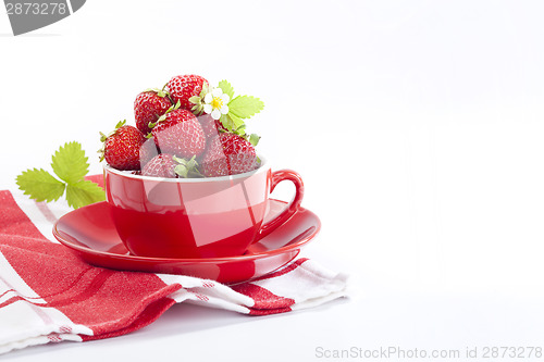 Image of Strawberries in red cup