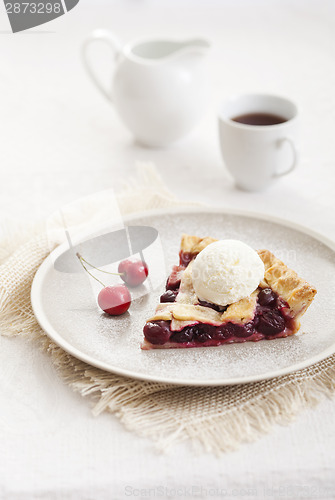 Image of Piece of cherry pie