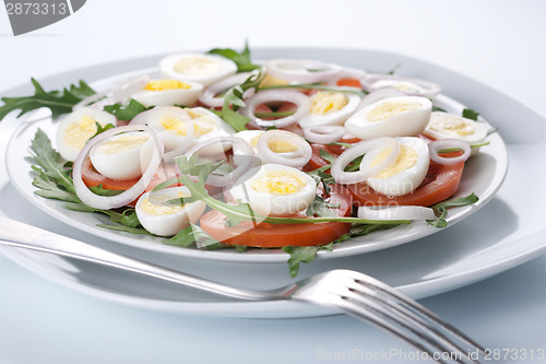 Image of Healthy salad with eggs 