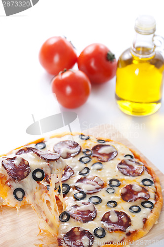 Image of Pizza with melted cheese