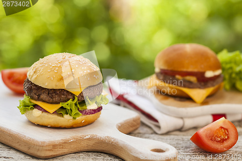 Image of Burgers served outdoor