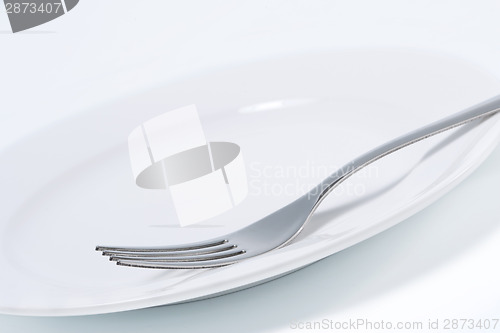 Image of Empty plate and fork