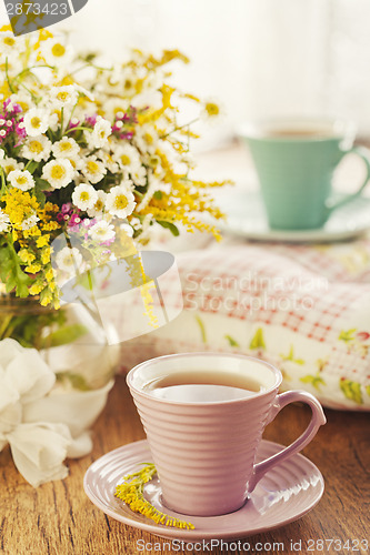 Image of Tea for two and summer flowers