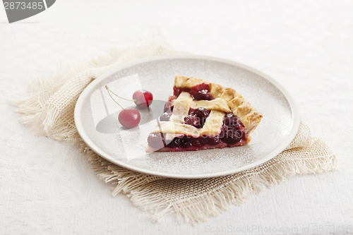 Image of Piece of cherry pie