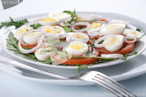 Image of Healthy salad with eggs