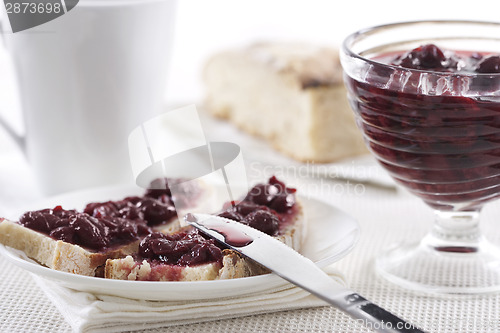 Image of Cherry jam on toast