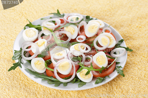 Image of Healthy salad with eggs