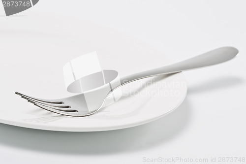 Image of Empty plate and fork