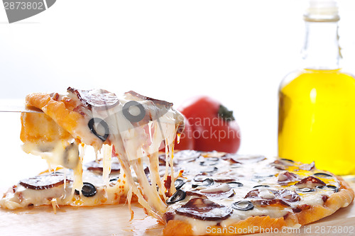 Image of Pizza with melted cheese