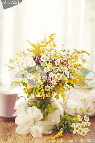 Image of Tea for two and summer flowers