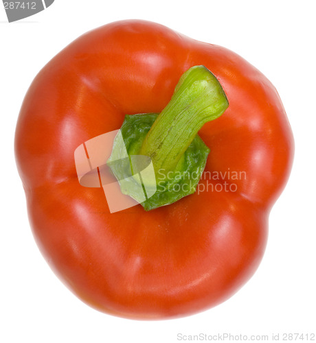 Image of Red bell pepper top view

