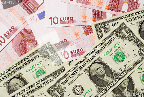 Image of US and Euro currencies

