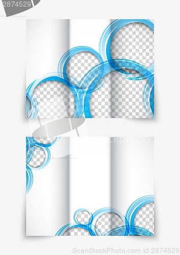 Image of Tri-fold design brochure with blue circles