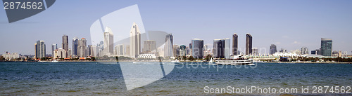 Image of Beautiful Sunny Day San Diego California Panoramic Downtown City