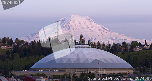 Image of Geodesic Dome Mt Rainier City View Tacoma Washington United Stat