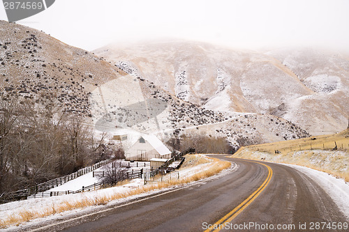 Image of Snake River Valley Ranch Snow Falls Rural Farm House