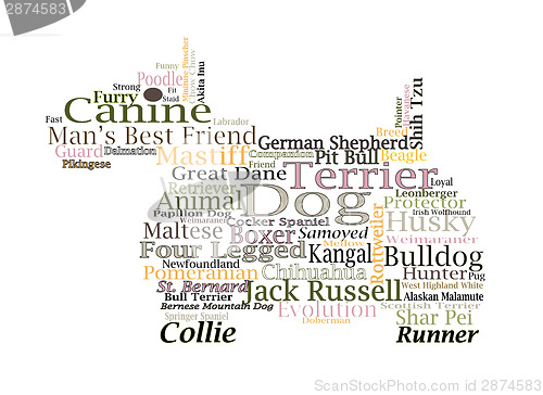 Image of Canine Themed Dog Word Cloud Typography Illustration