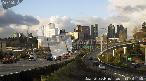 Image of Cloudy Skies Evening Sunset City Architecture Landscape Bellevue