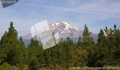 Image of Dramatic Sun Light Hits Mount Shasta Cascade Range California