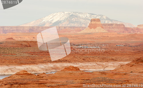 Image of Lake Powell Smokey Mountain Utah Arizona Border Red Rock Landsca