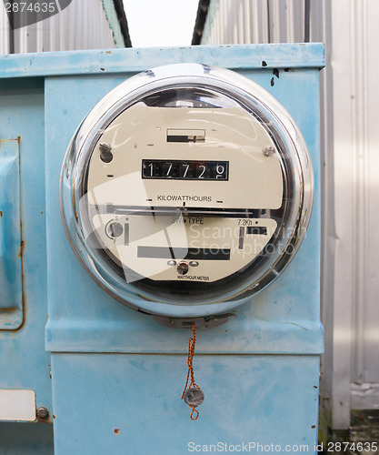 Image of Glass Dome Watt Hour Electric Utility Meters Dock Outside